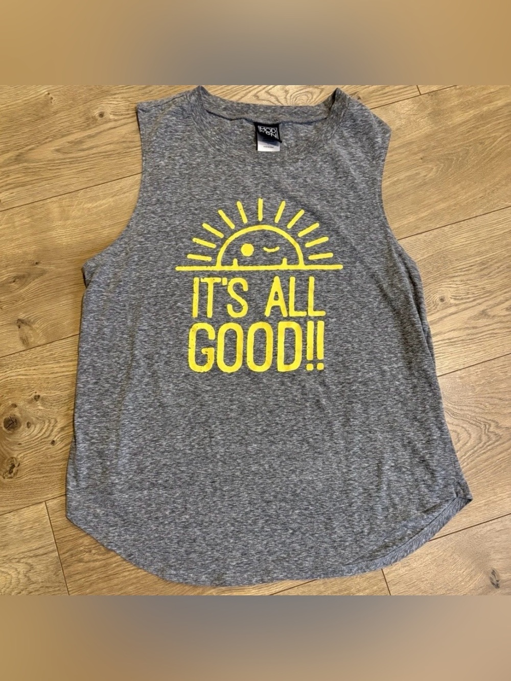 Modern Lux Women's Gray Sun Graphic Sleeveless Tank Size L